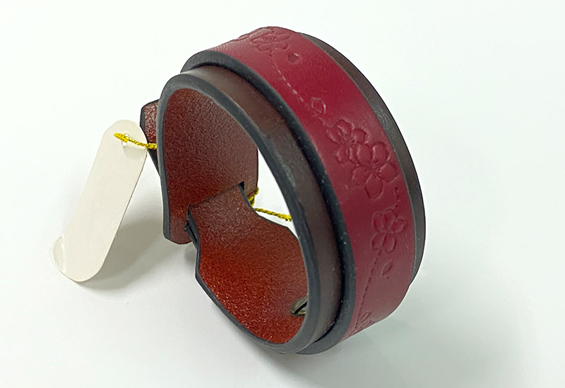 桐花戀 皮革手環-紅色